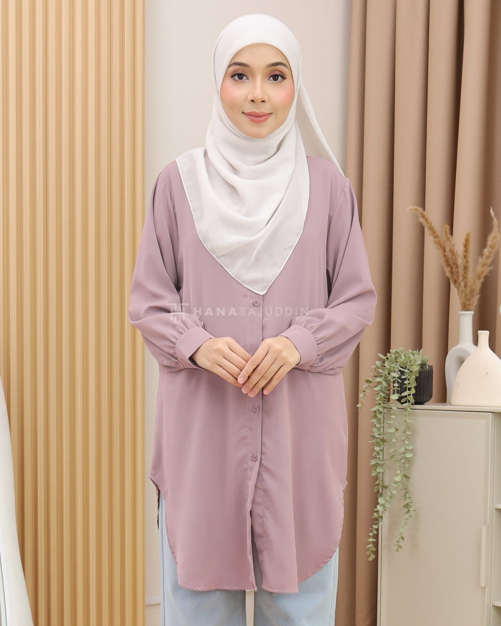 Adena Top in Dusty Lilac