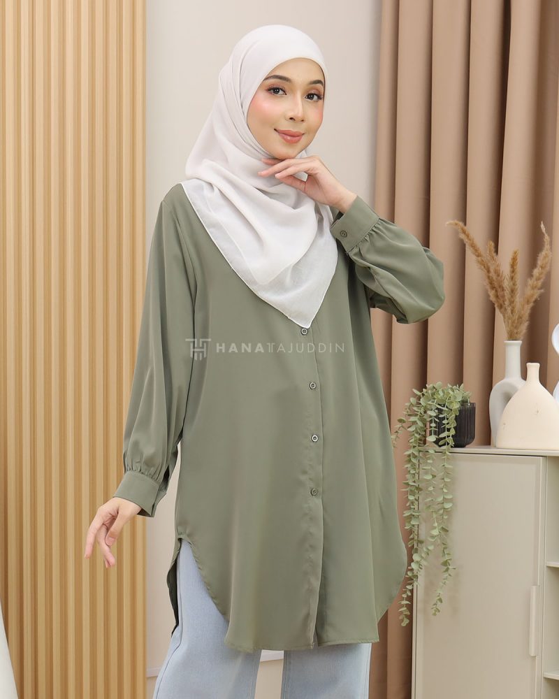 Adena Top in Oil Green - Image 2