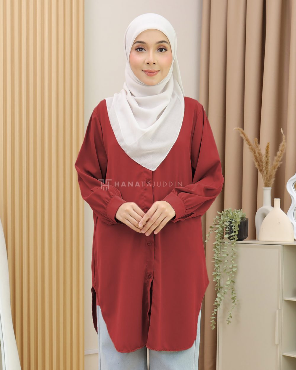 Adena Top in Chilli Red
