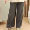 Cotton Linen Palazzo in Black Grey