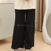 Cotton Linen Palazzo in Black