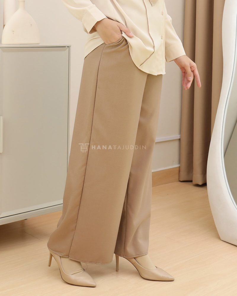 Cotton Linen Palazzo in Brown - Image 2