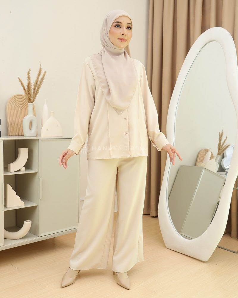 Cotton Linen Palazzo in Cream - Image 3