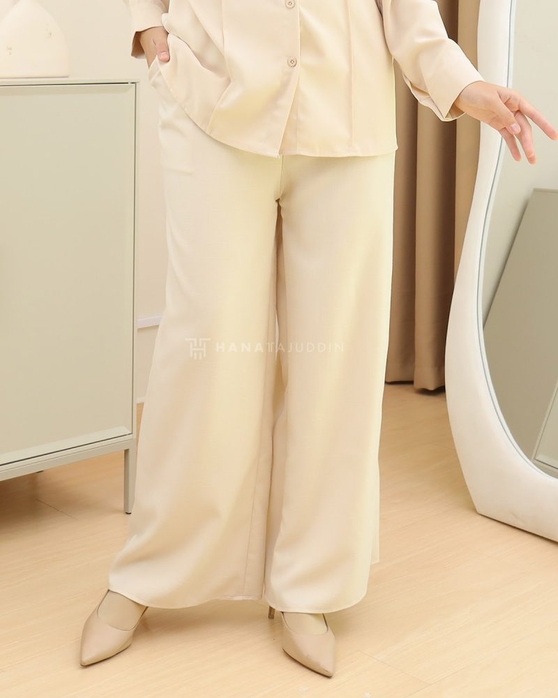 Cotton Linen Palazzo in Cream - Image 2