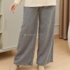 Cotton Linen Palazzo in Dark Grey