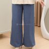 Cotton Linen Palazzo in Denim Blue
