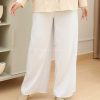 Cotton Linen Palazzo in White