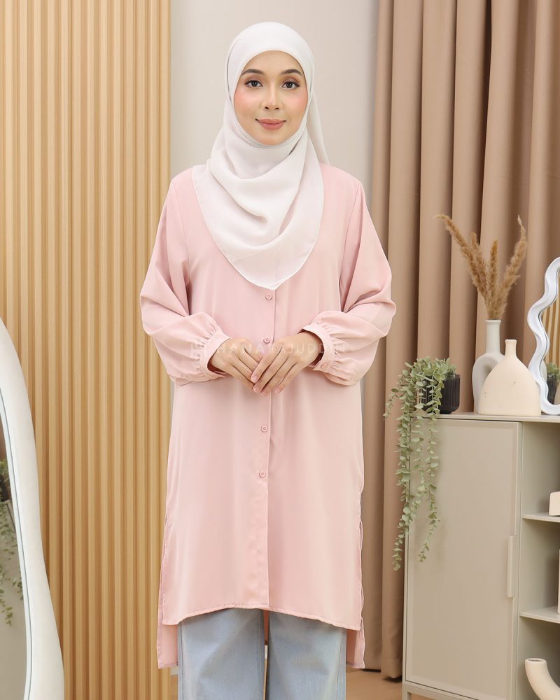 RUBII Long Top in Powder Pink - Image 5