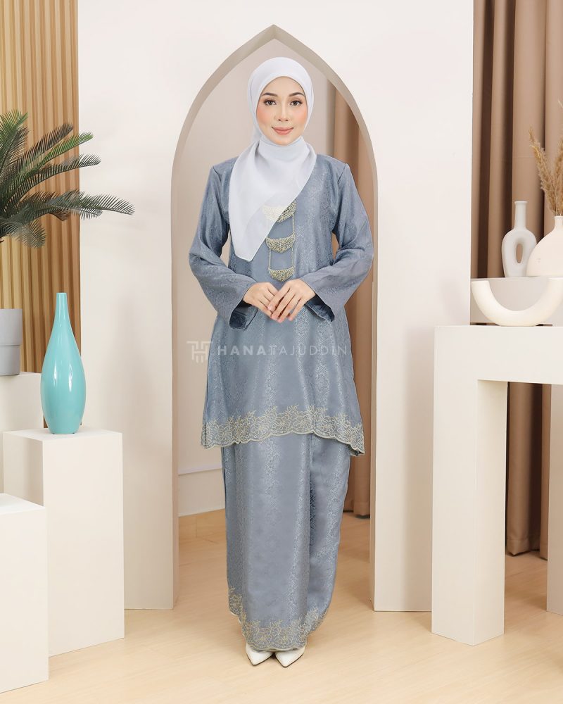 Kurung Lestari in Pearl Blue - Image 5