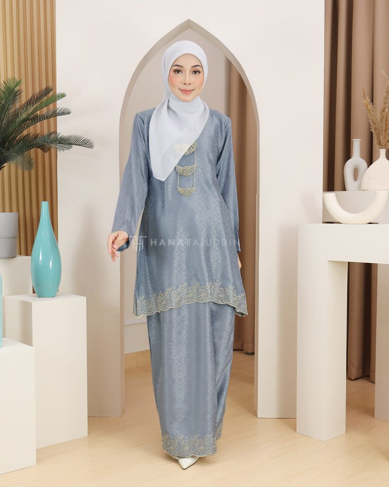 Kurung Lestari in Pearl Blue - Image 4