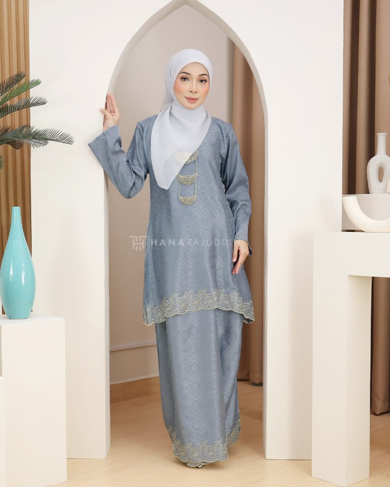 Kurung Lestari in Pearl Blue - Image 3