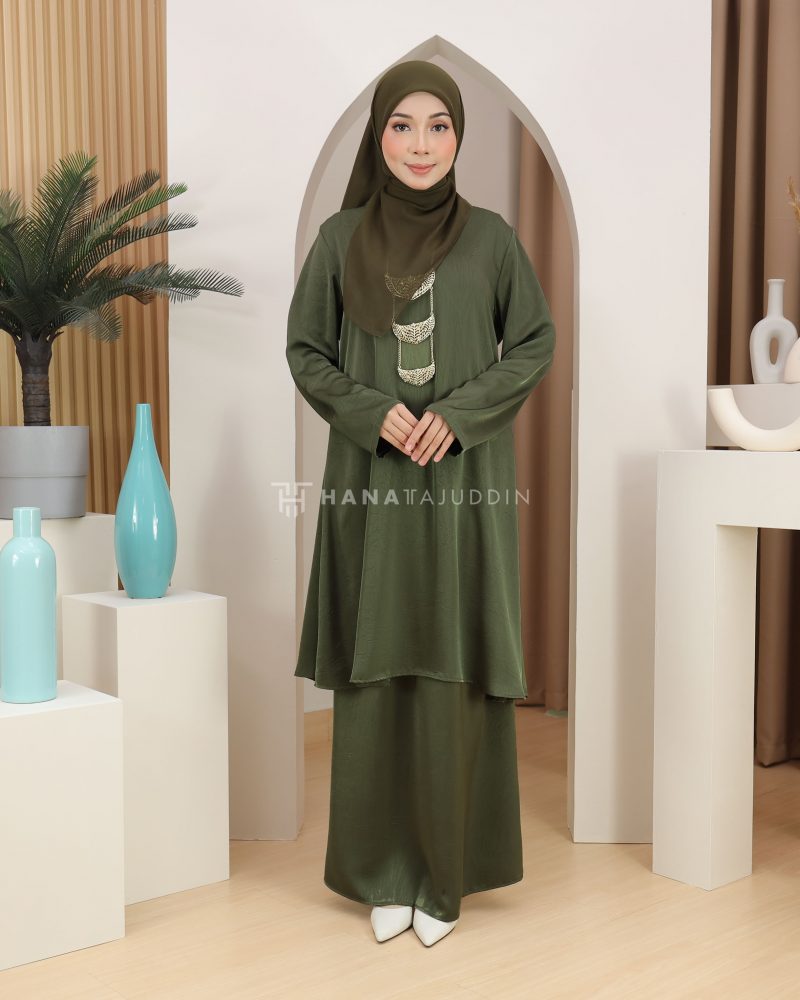 Kurung Srikandi in Olive Green - Image 5