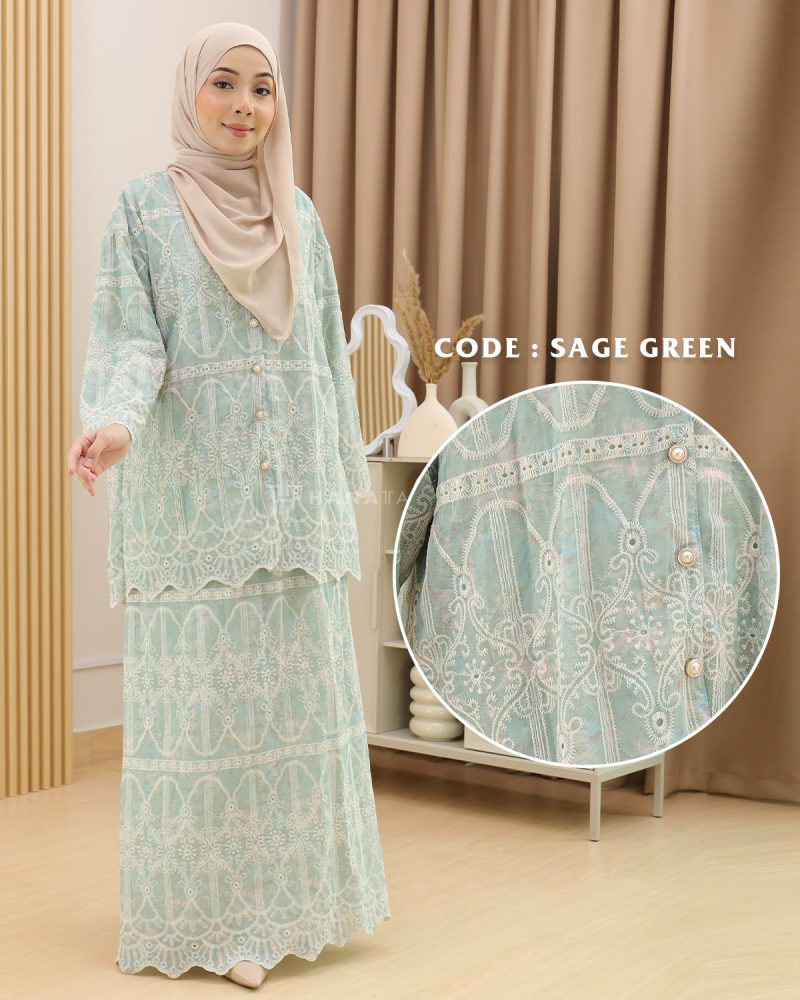 Kurung Maya in Sage Green - Image 5
