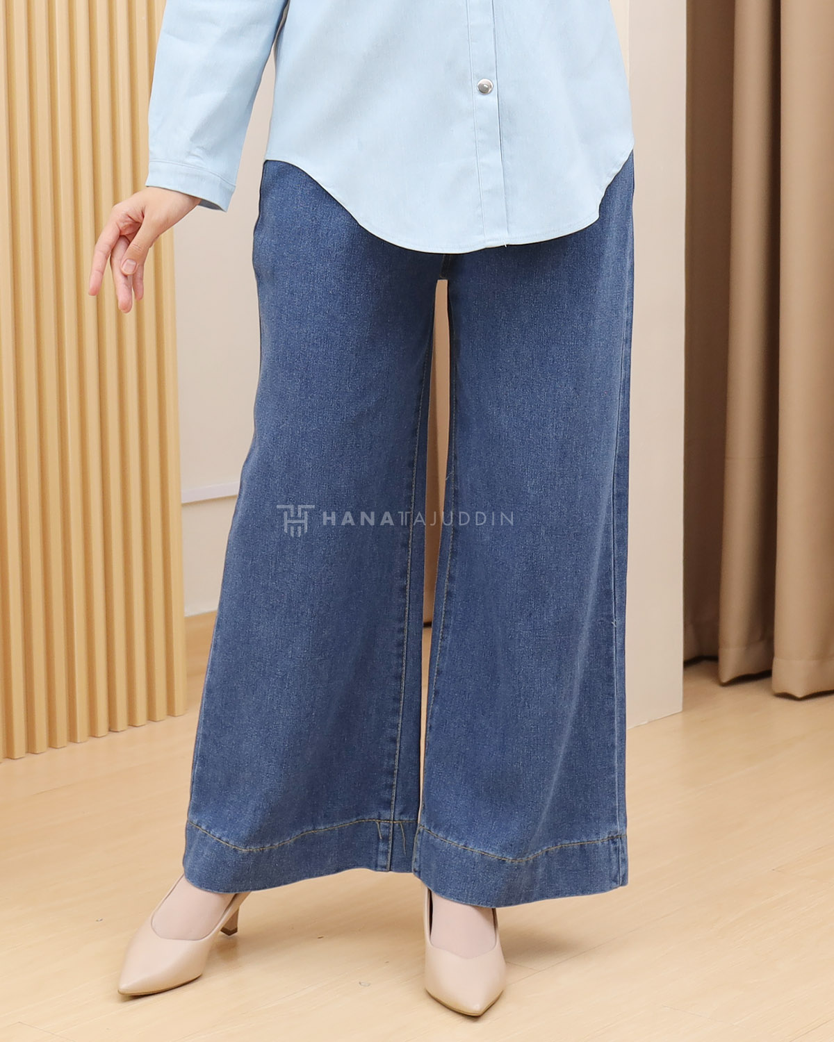 Mynn Wide Leg Jeans in Dark Blue